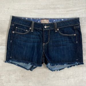 Paige Silver Lake Frayed Hem Denim Shorts